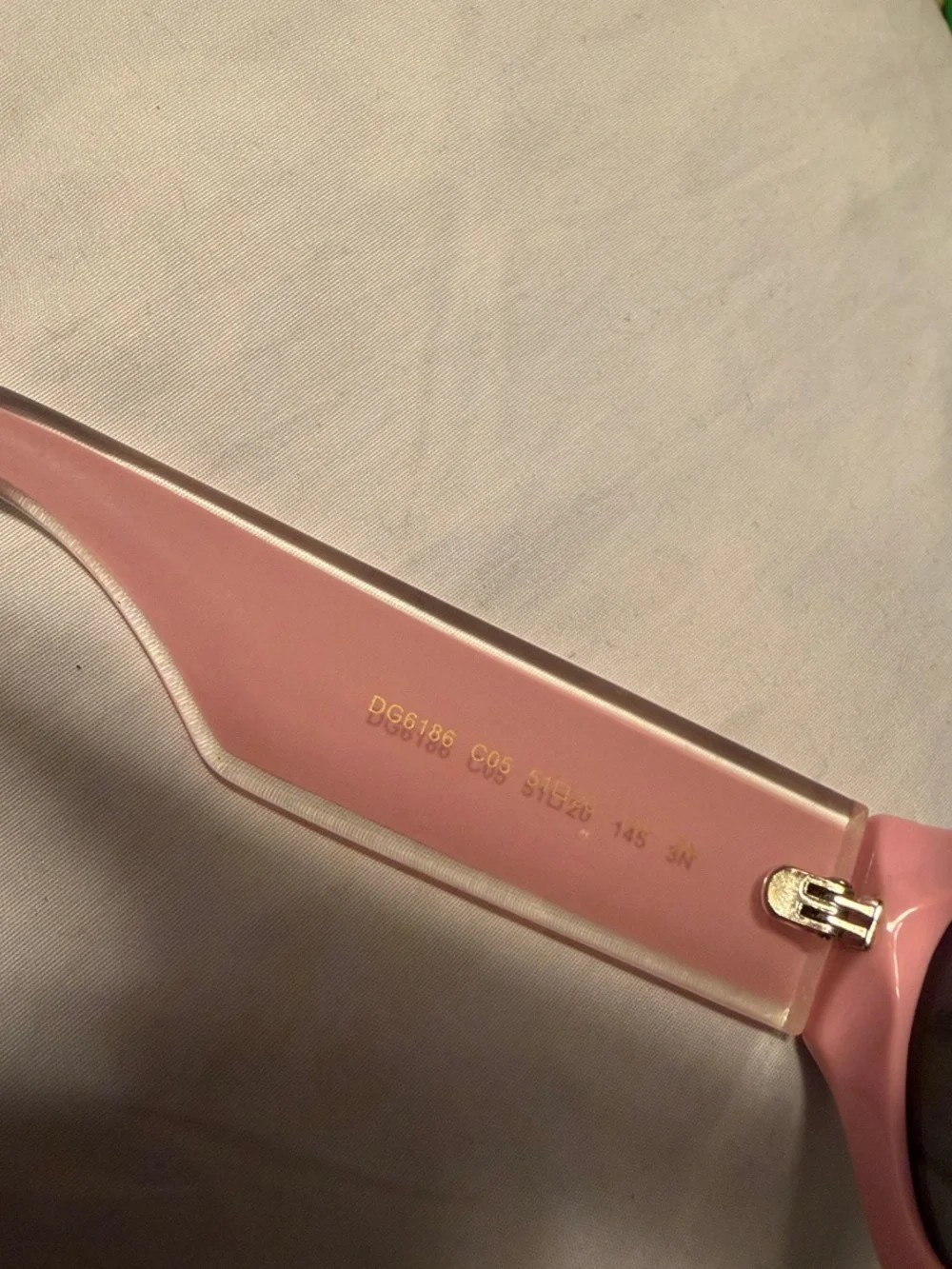 Dolce & Gabbana Pink Clear-Trim Logo Sunglass Temple